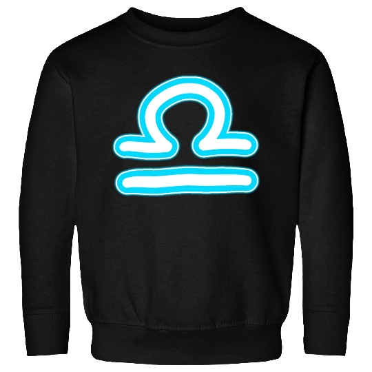 Libra Zodiac Sign Neon Blue Sweatshirts