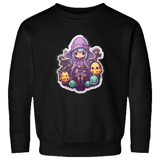 Cute Cartoonish Necromancer Summoning Friends Sweatshirts