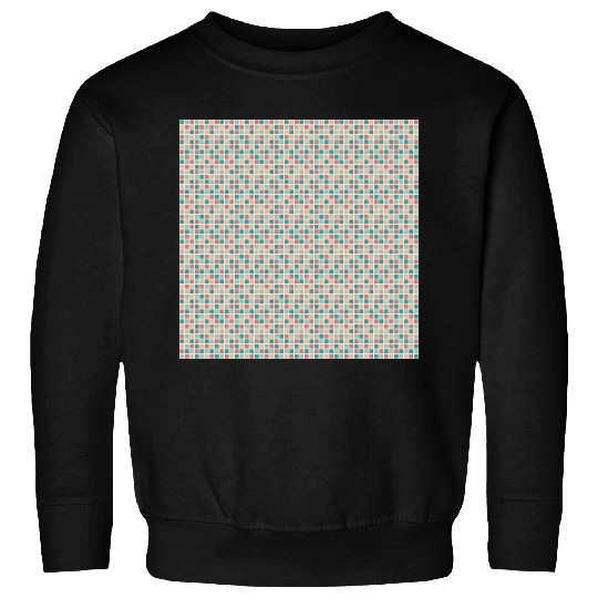 Retro Checkered Pattern Yellow Teal Coral Sweatshirts