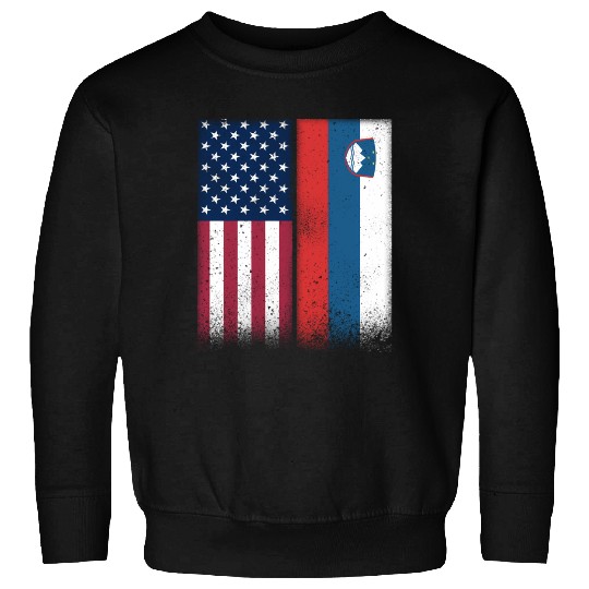 Slovenian Flag Sweatshirts Usa And Slovenia Flags Proud