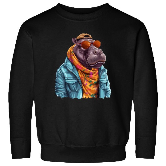 Graffiti Hippo. Heavyweight Strength. Sweatshirts