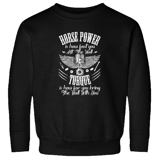 Horsepower Torque Car Mechanic Car Lover Retro Sweatshirts