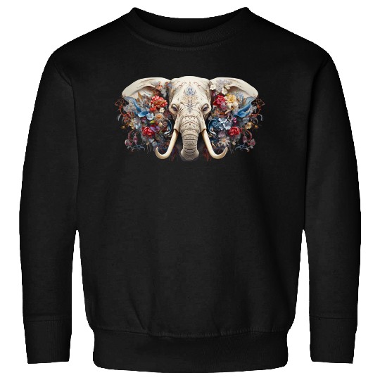 Floral Majesty: The Elephant's Crown Sweatshirts