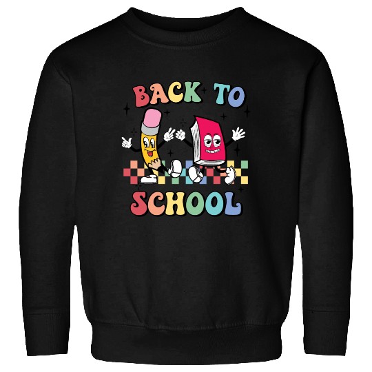 Back To School, Cute, Retro, Vintage, Checkerboard Sweatshirts