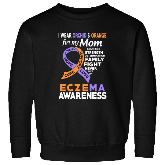 I Wear Orchid Orange For My Mom Eczema Awareness Sweatshirts