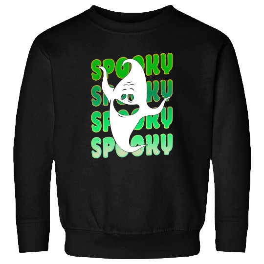 Spooky Halloween Ghost Green Sweatshirts