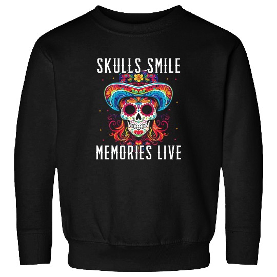 Dia De Los Muertos Sugar Skull Mexican Holiday Sweatshirts