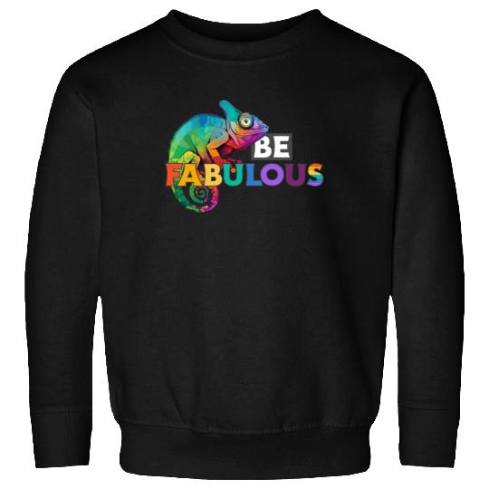 Be fabulous! with rainbow colored chameleon Sweatshirts