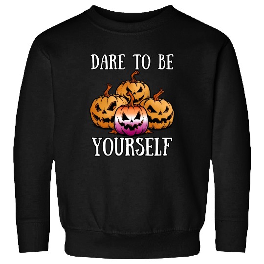 Halloween Pumpkin in Lesbian Flag Colors Sweatshirts