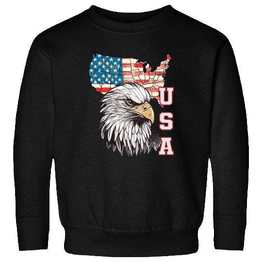 gift idea bald eagle american flag Sweatshirts