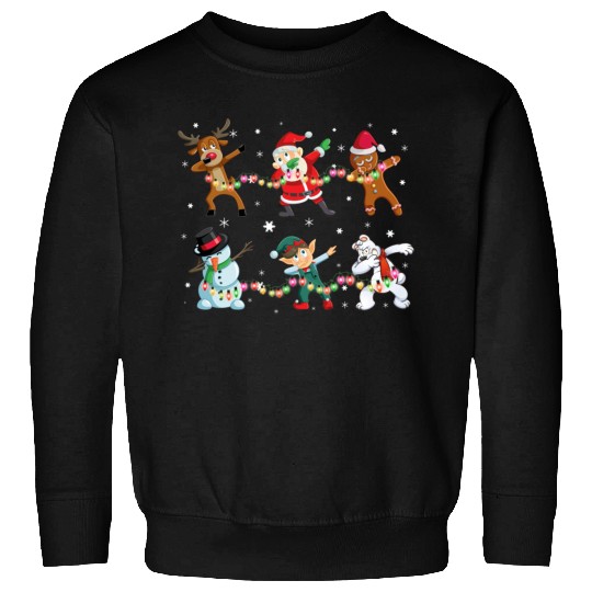 Funny Dabbing Santa And Friends Sweatshirts Christmas