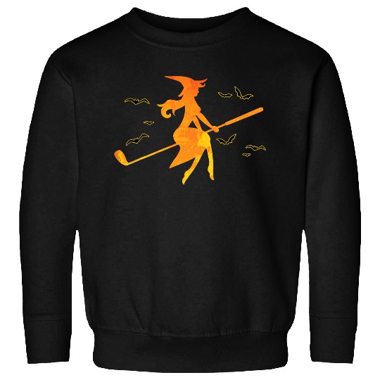Golf Witch Riding Golf Stick Funny Halloween Golf Sweatshirts