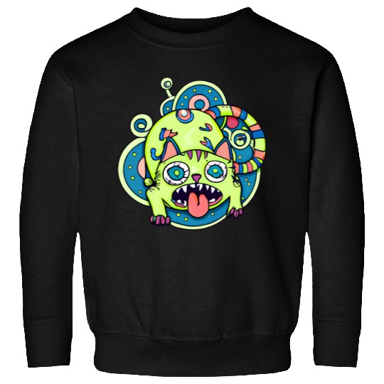 Psychedelic Trippy Cat Sweatshirts