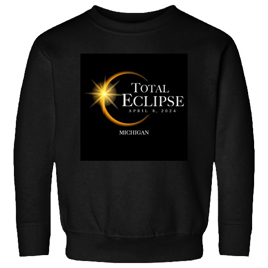 Michigan Eclipse 2024 Souvenir April 8 Memento Sweatshirts
