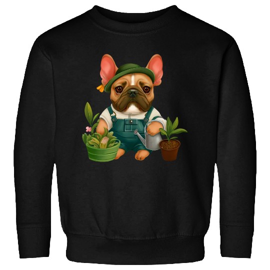 Frenchie The Gardener Drawing Sweatshirts