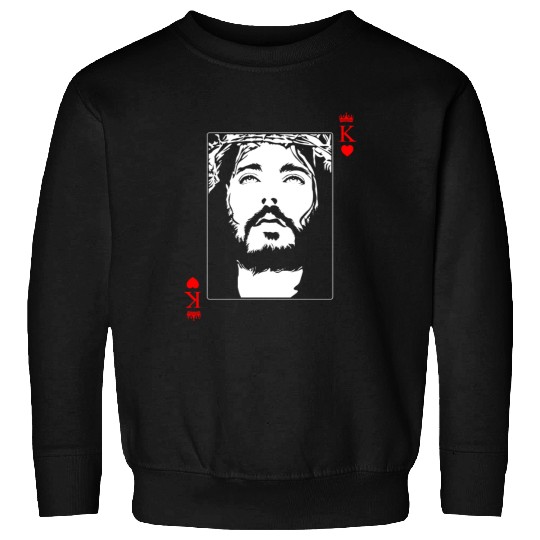 Jesus Is King Jesus King Of Hearts Card Christian Sweatshirts