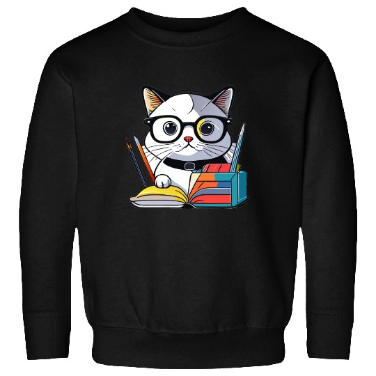 Back to school cat Sweatshirts