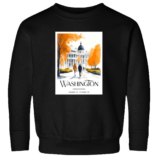 Watercolor painting loving couple in Washington DC Sweatshirts