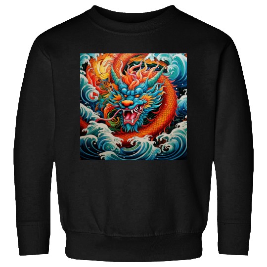 dragon pattern circle pentel color 4 Sweatshirts