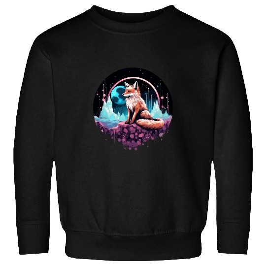 Celestial moon flower fox sitting tall Sweatshirts
