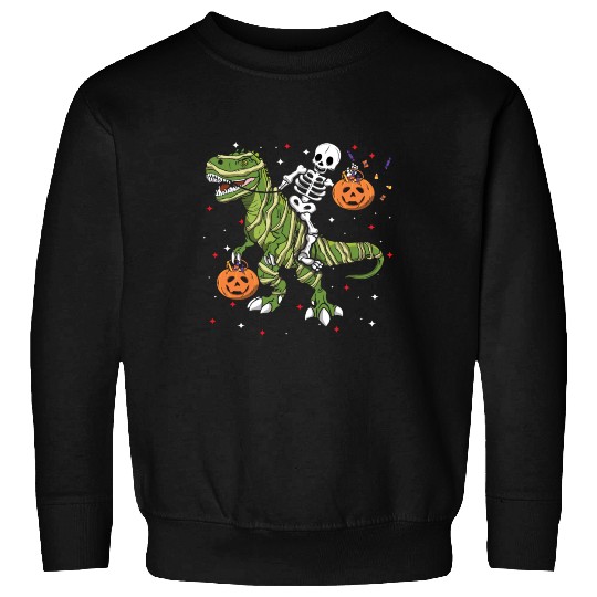 Cool Skeleton Dinosaur Funny Lazy Creepy Halloween Sweatshirts