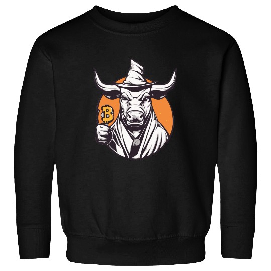 Halloween Bitcoin Wizard Bull Sweatshirts