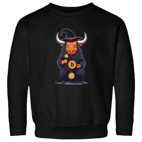 Halloween Bitcoin Wizard Bull Sweatshirts