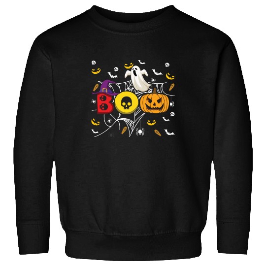 Boo Pumpkin Bat Ghost Funny Lazy Creepy Halloween Sweatshirts