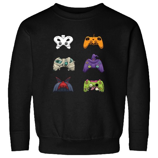 Gaming Gamer Game Controller Lazy Creepy Halloween Sweatshirts