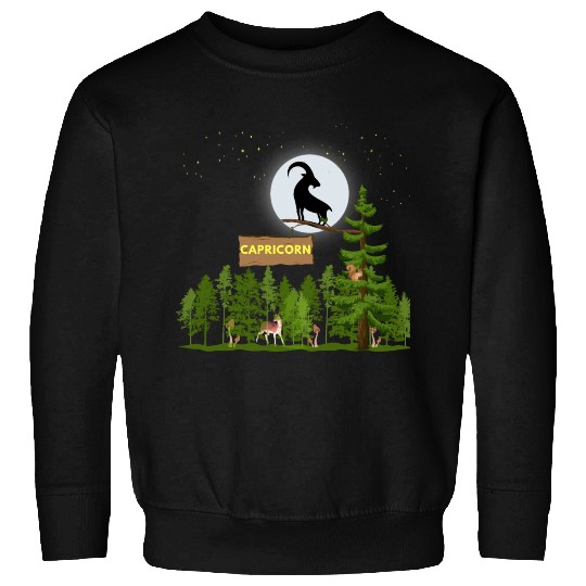 Zodiac Sign Capricorn Astrology Wild Forest Sweatshirts