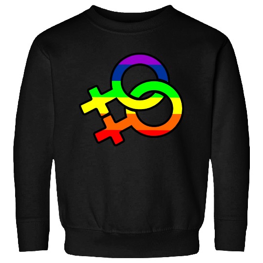 Gender lesbian logo with rainbow Sweatshirts