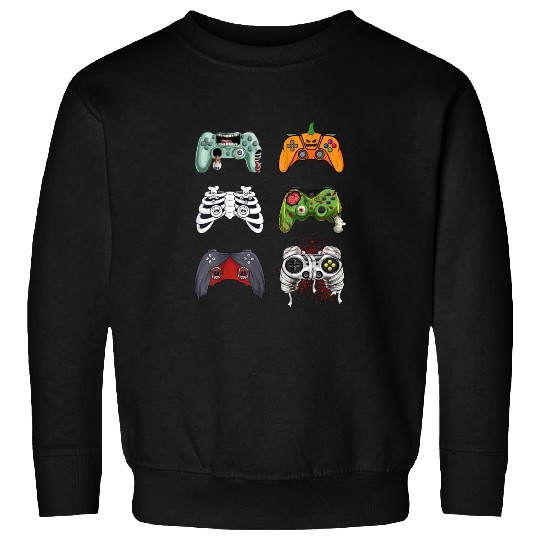 Halloween Skeleton Zombie Gaming Controllers Sweatshirts