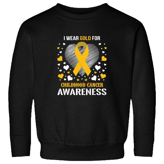 I Wear Childhood Cancer Awareness Supporter Ribbon Sweatshirts