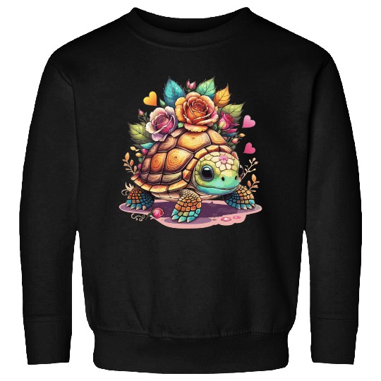 Sweet Turtle among the roses Sweatshirts