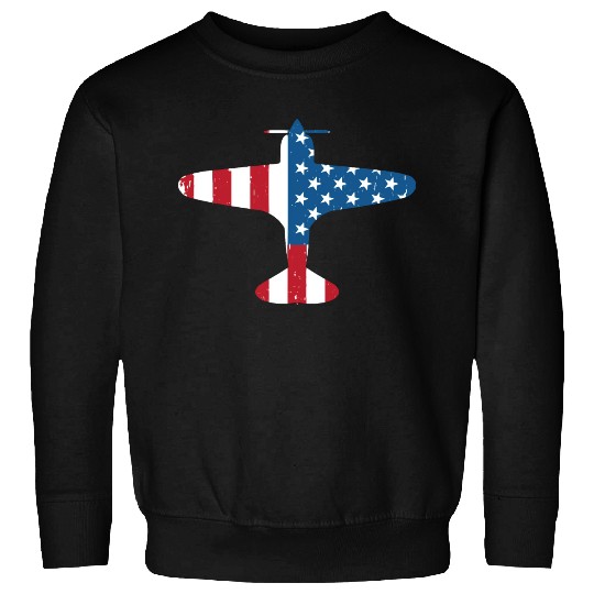 Plane Aircraft USA Flag Veteran Pilot Gift Sweatshirts