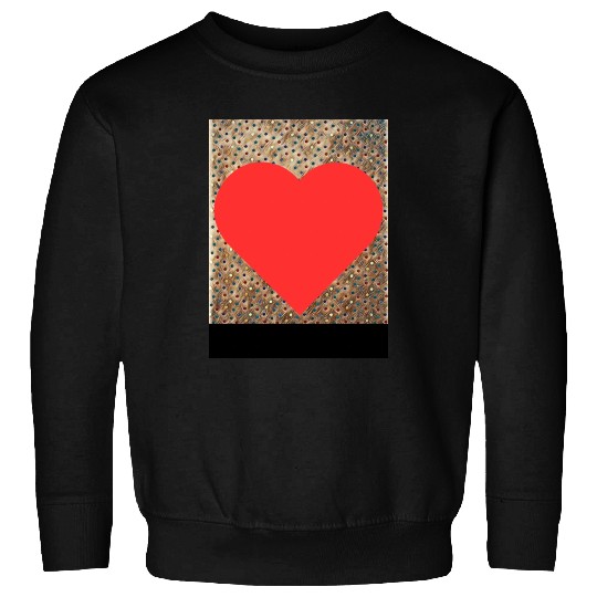 Romantic Red Love Heart on Brown Dotted Background Sweatshirts