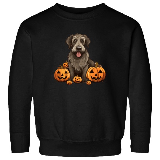 Irish Wolfhound Dog Pumpkin Lazy Halloween Party Sweatshirts