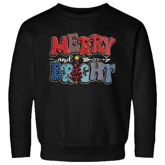 Merry and Bright Chistmas Tree Cute Christmas Sweatshirts
