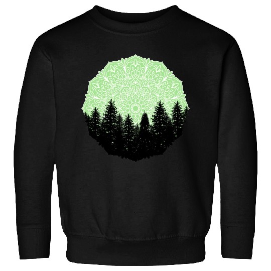 Green Forest Mandala Pacific Northwest Sweatshirts