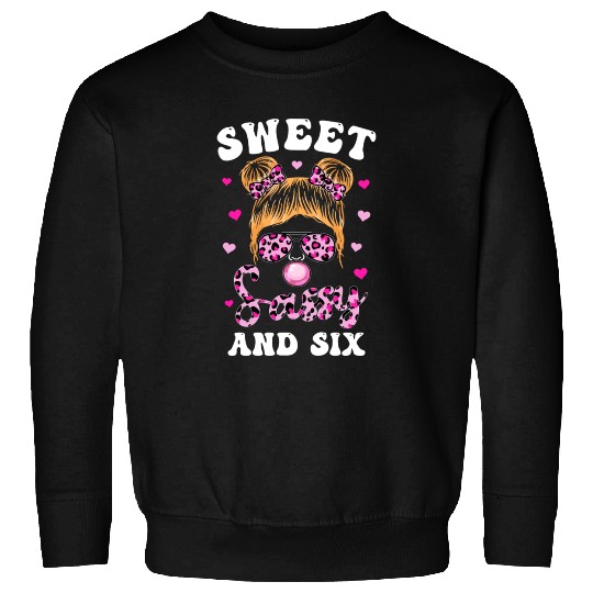 Sweet Sassy And Six Messy Bun Leopard Sunglasses Sweatshirts