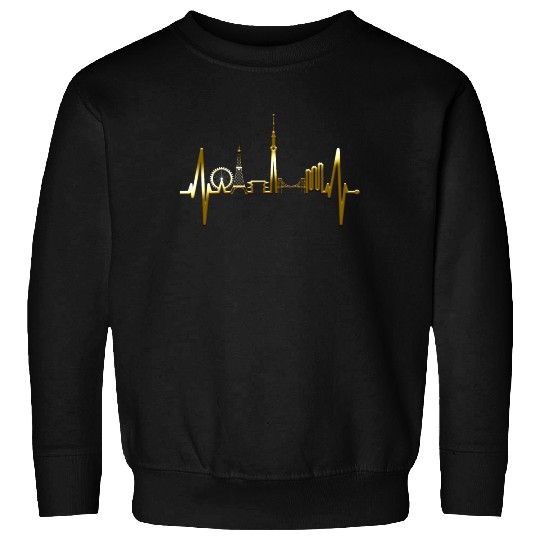 Tokyo Skyline Heartbeat Japanese Heart Love Tokyo Sweatshirts