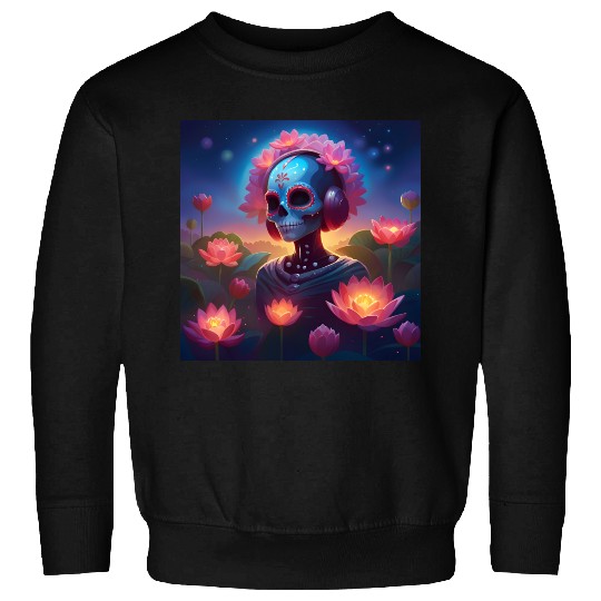 Sugar Skull Lotus Melody Medley Sweatshirts