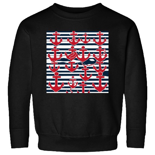 classic nautical horizontal white and navy blue Sweatshirts