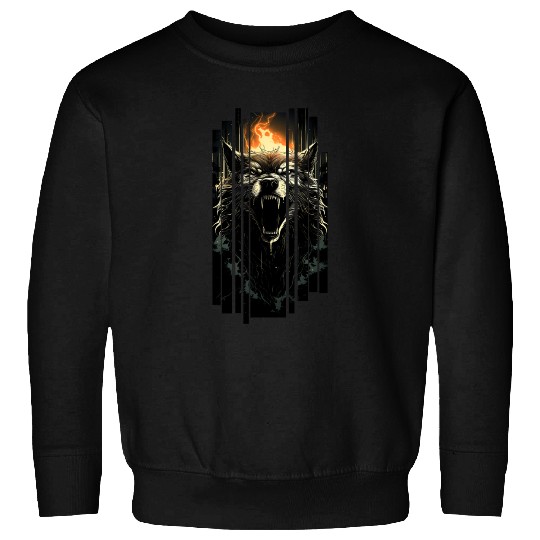 Fierce Wolf In The Dark Jungle Graphic Sweatshirts