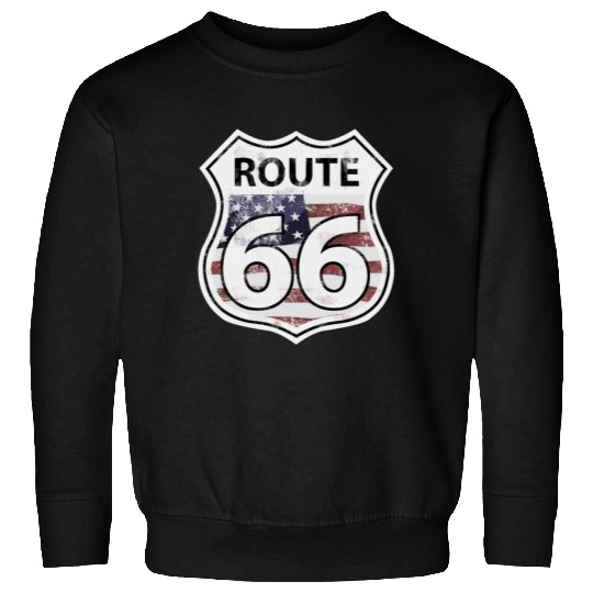 Route 66 - American Flag Sweatshirts