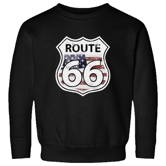 Route 66 - American Flag Sweatshirts