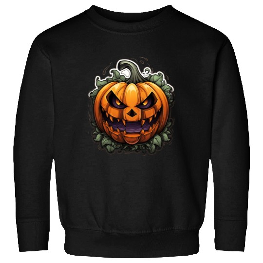 Scary Pumpkin Face I Spooky Halloween Sweatshirts