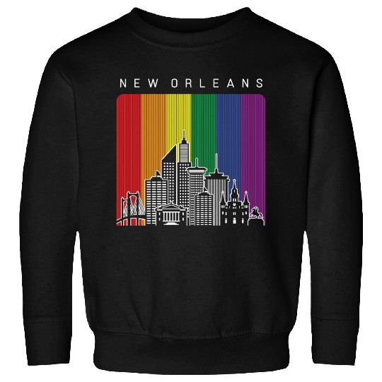 New Orleans Louisiana Rainbow Flag LGBT Pride Sweatshirts