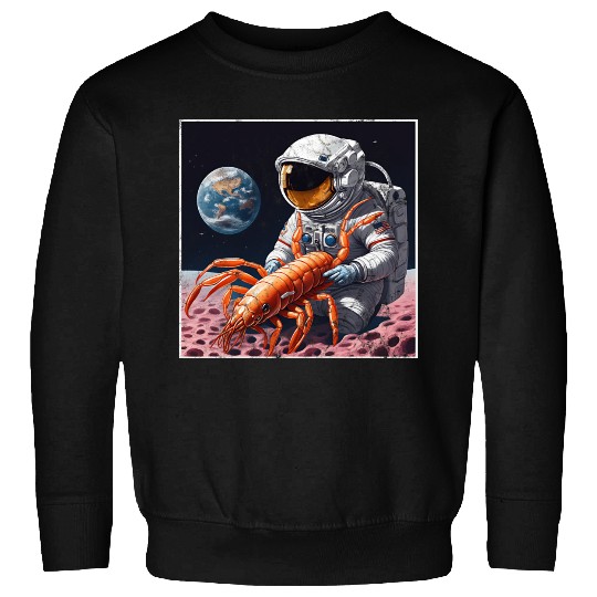 Astronaut in space with shrimp Sweatshirts
