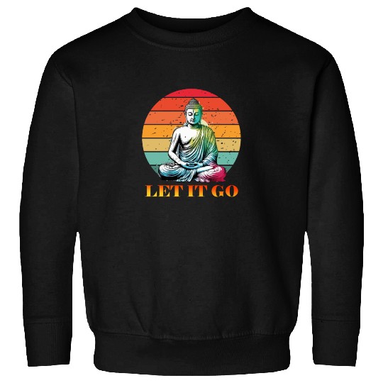 Let It Go, Yoga Buddhism Retro Sweatshirts